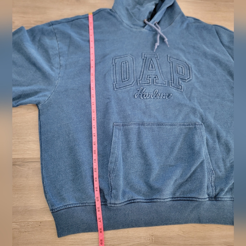 Gap x Dap Harlem Denim Logo Hoodie Light Indigo Blue sz XL - Picture 10 of 10